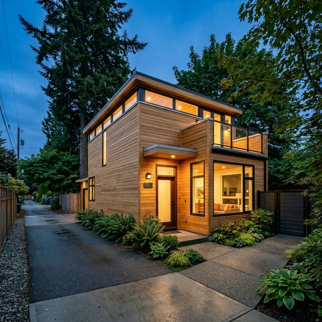 Coach house cedar exterior North Vancouver — CoreVal Homes